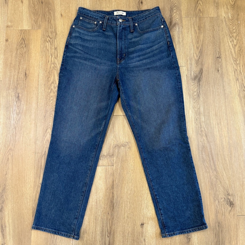 Madewell Curvy Perfect Vintage Straight Jeans Dark Indigo High Rise Size 31 EUC - Picture 2 of 8